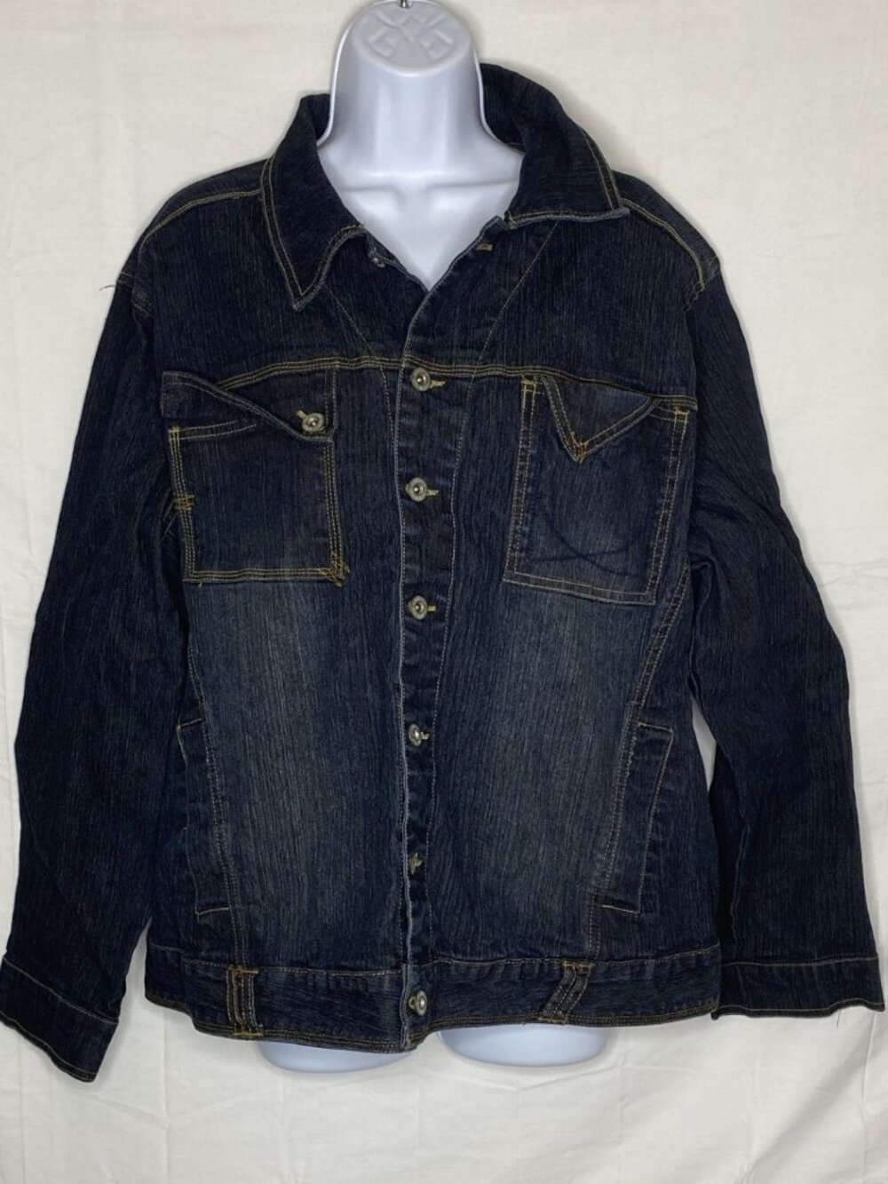 Ashley Stewart (20W) Dark Blue Women's Denim Button up Stretchable Jacket